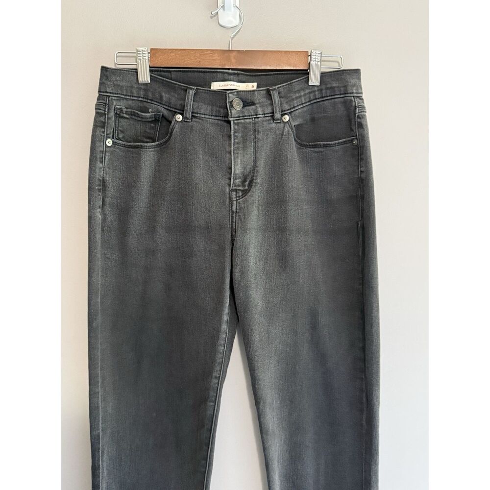Levi's Classic Straight Jeans Charcoal Black Gray Stretch Denim High Rise 28/6 - Picture 3 of 15